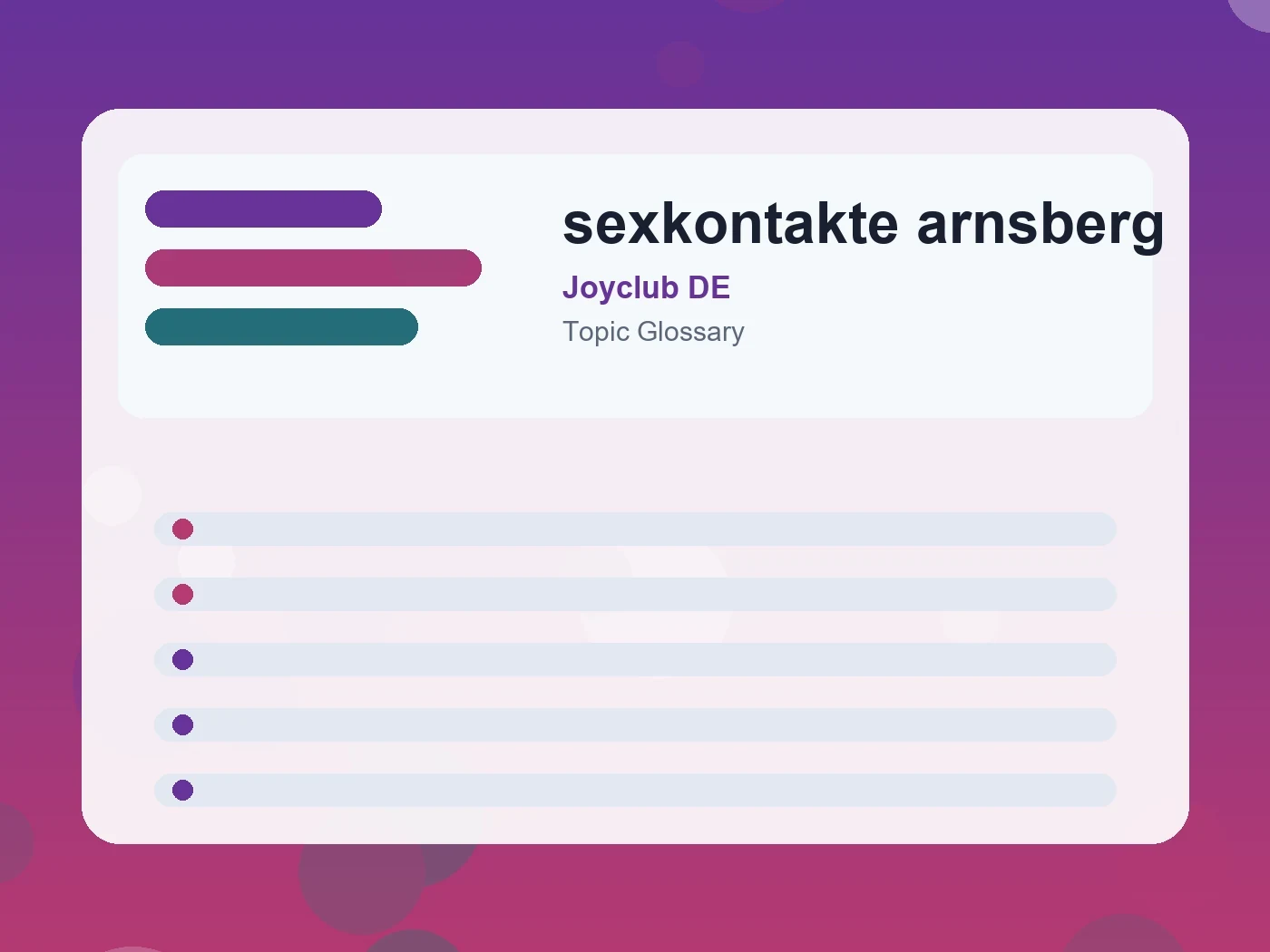 Joyclub DE sexkontakte arnsberg guide visual