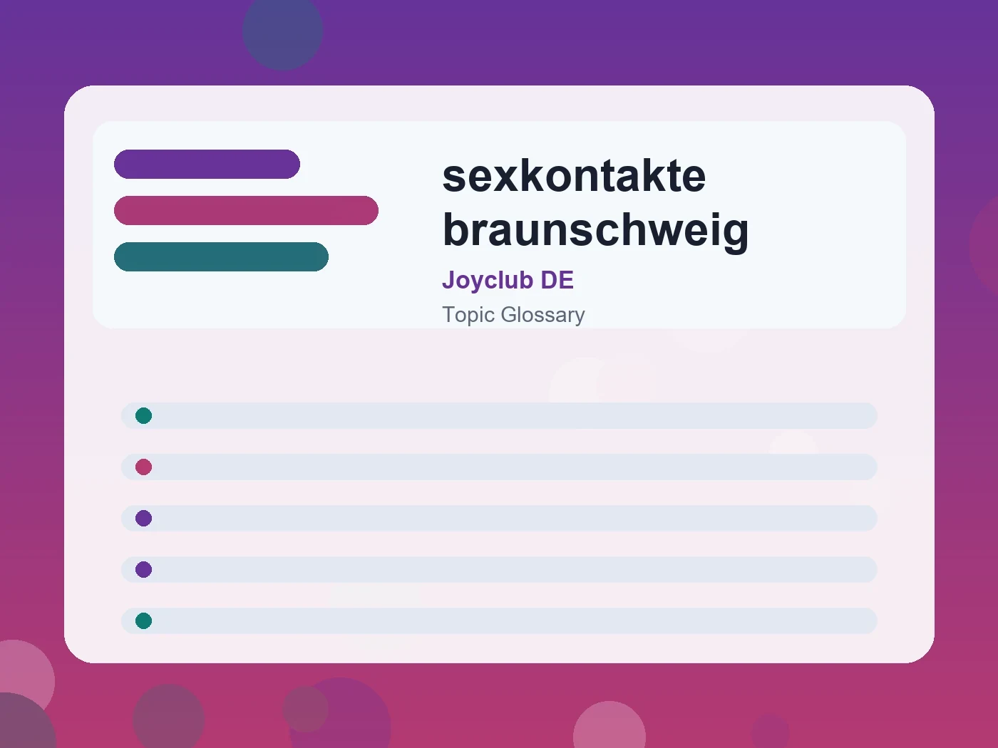 Joyclub DE sexkontakte braunschweig guide visual
