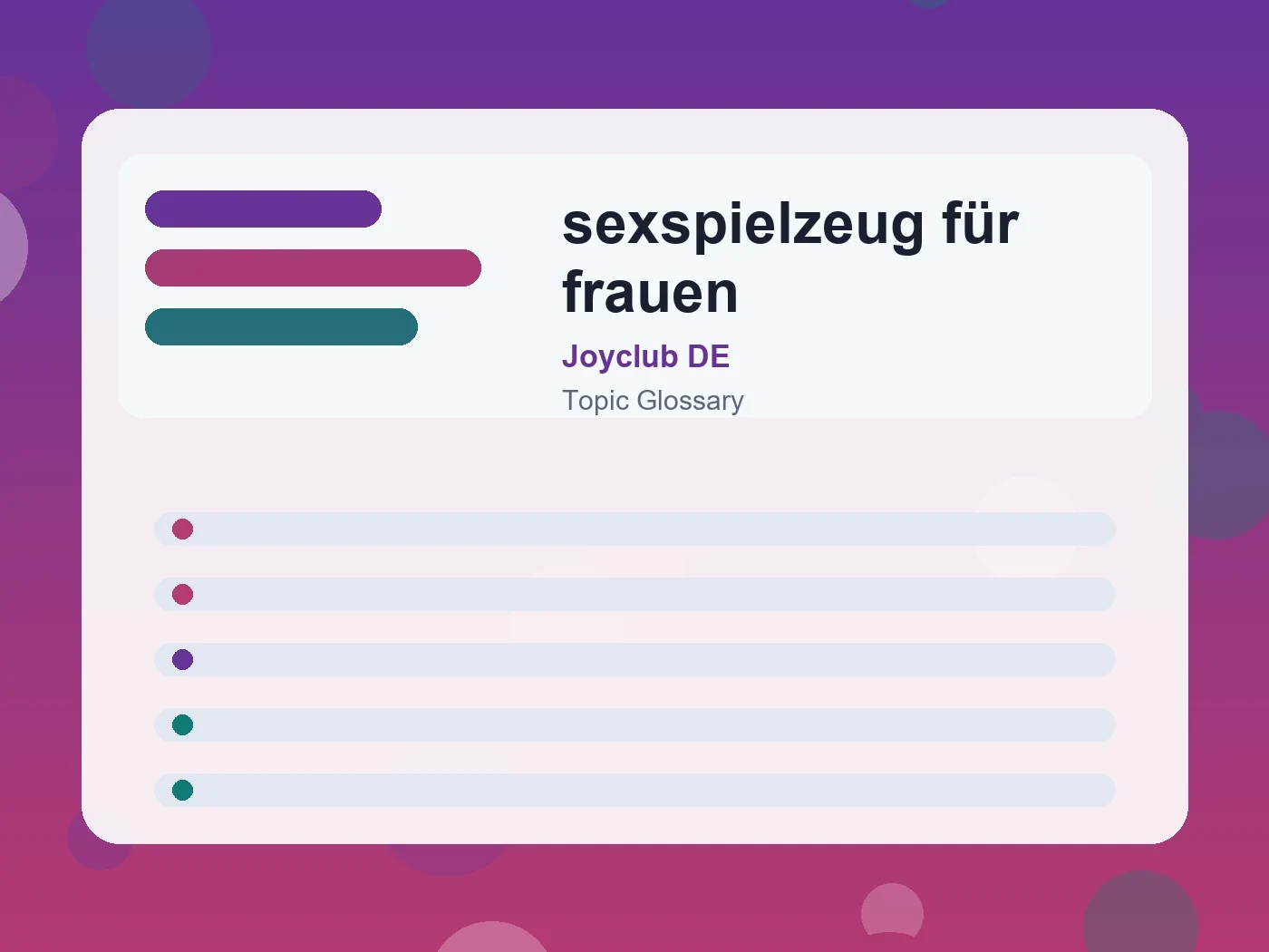 Joyclub DE sexspielzeug für frauen guide visual