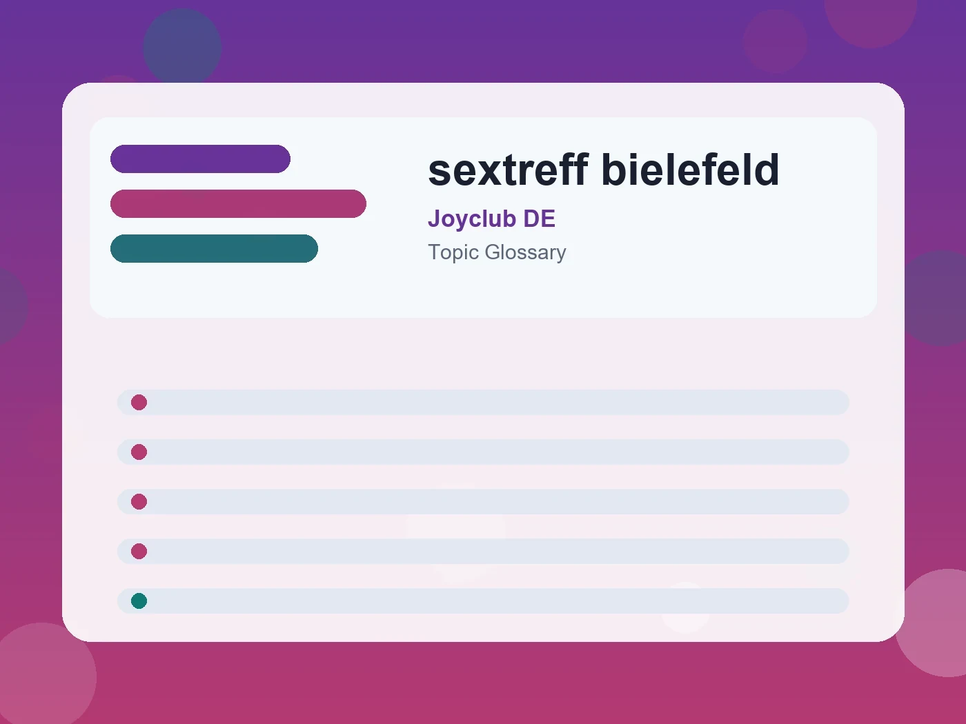 Joyclub DE sextreff bielefeld guide visual