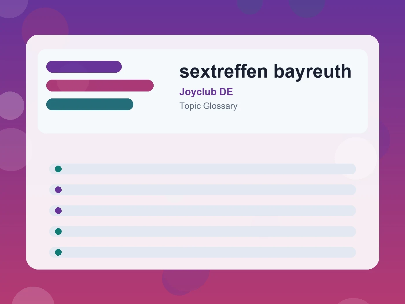 Joyclub DE sextreffen bayreuth guide visual