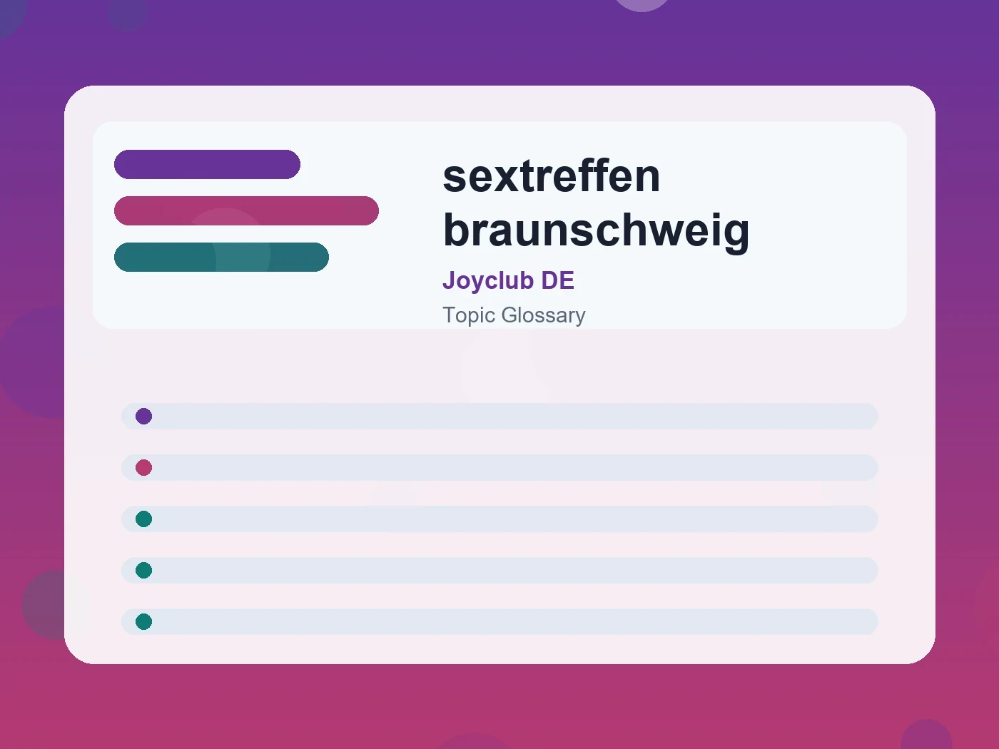 Joyclub DE sextreffen braunschweig guide visual