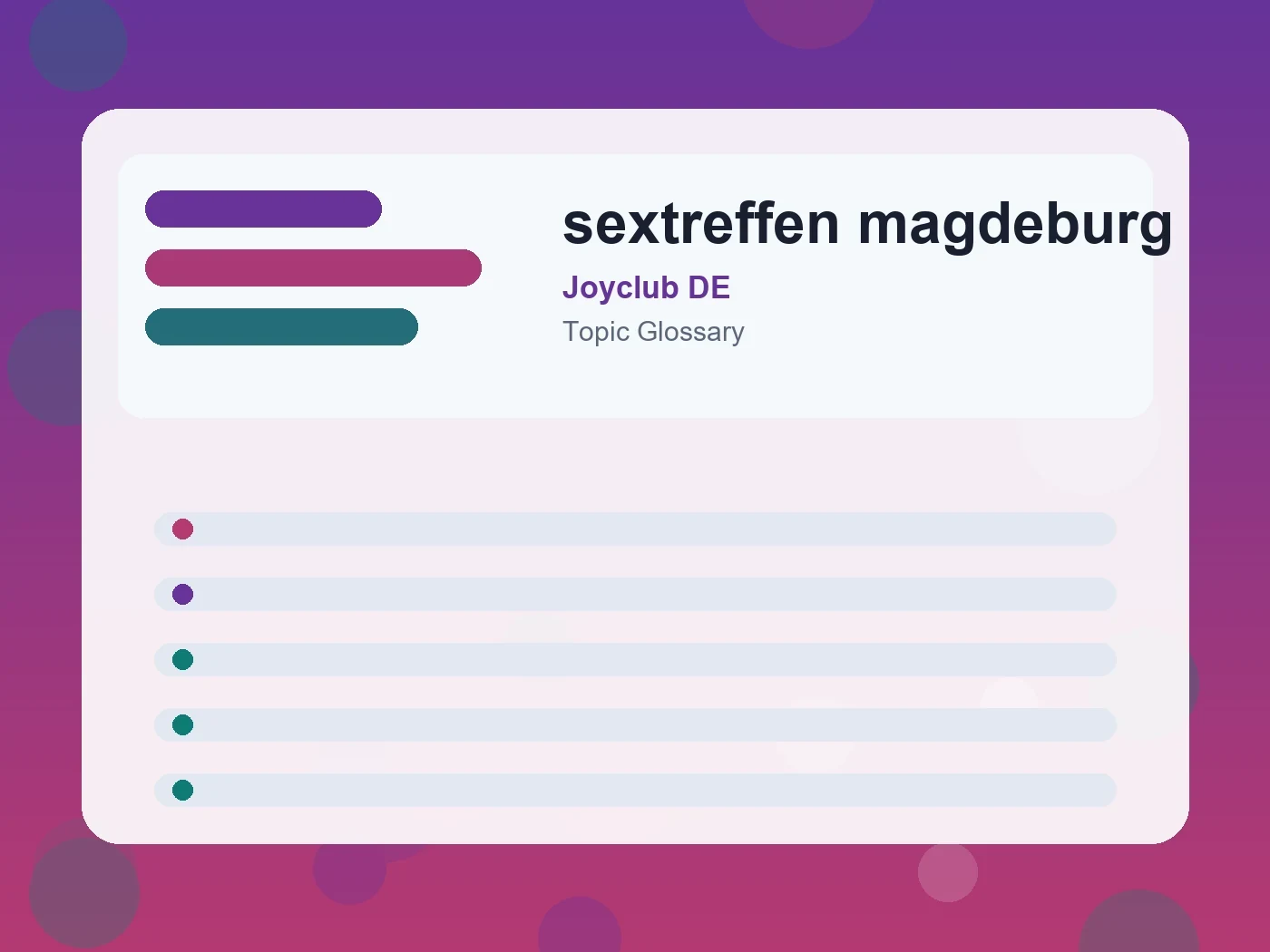 Joyclub DE sextreffen magdeburg guide visual