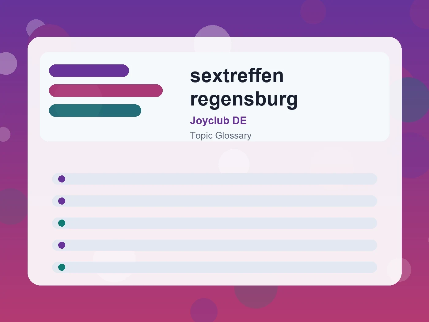 Joyclub DE sextreffen regensburg guide visual