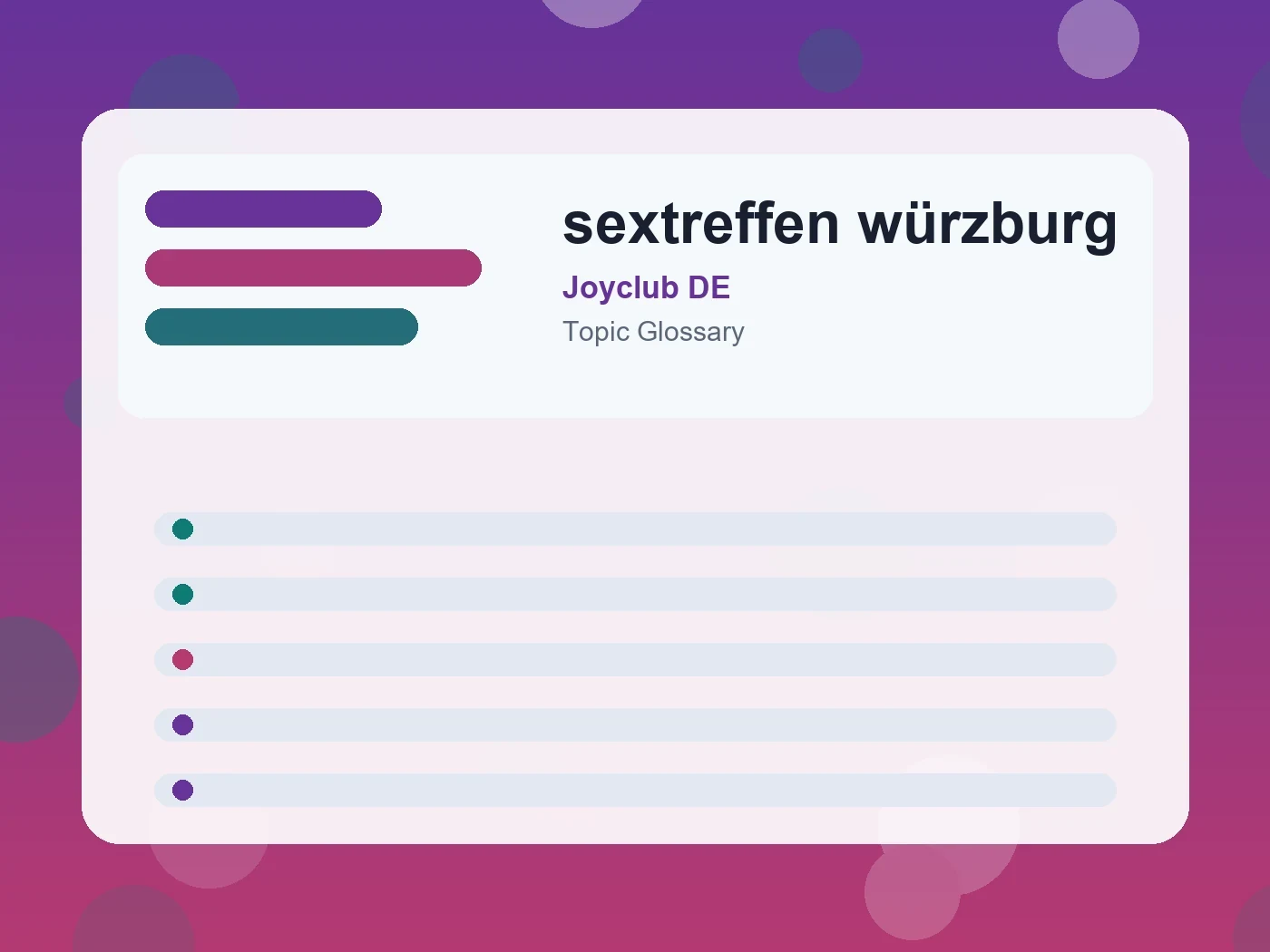 Joyclub DE sextreffen würzburg guide visual