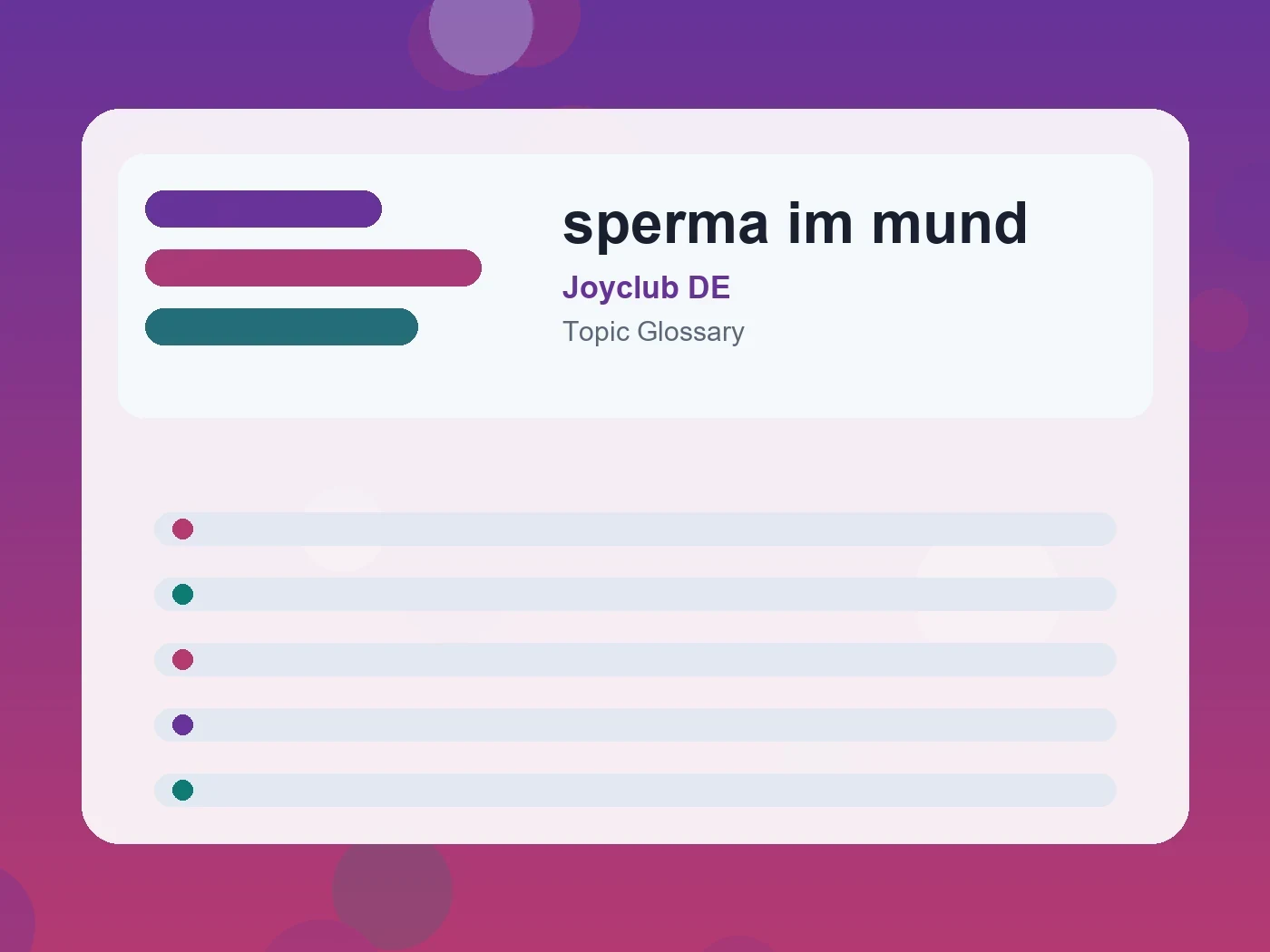 Joyclub DE sperma im mund guide visual