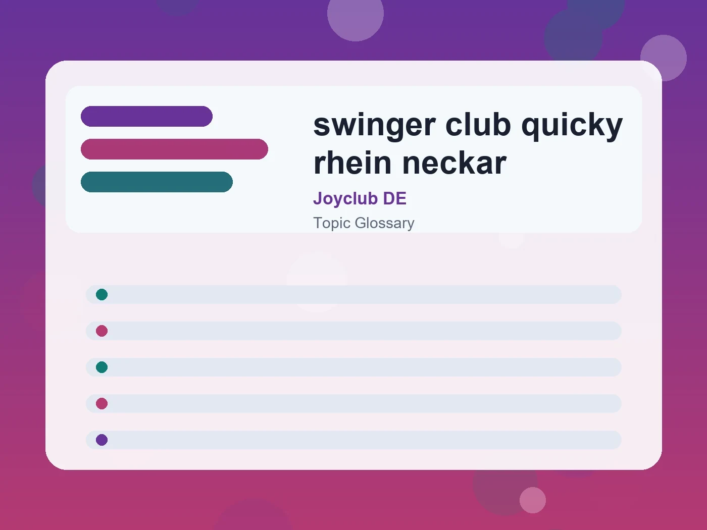 Joyclub DE swinger club quicky rhein neckar guide visual