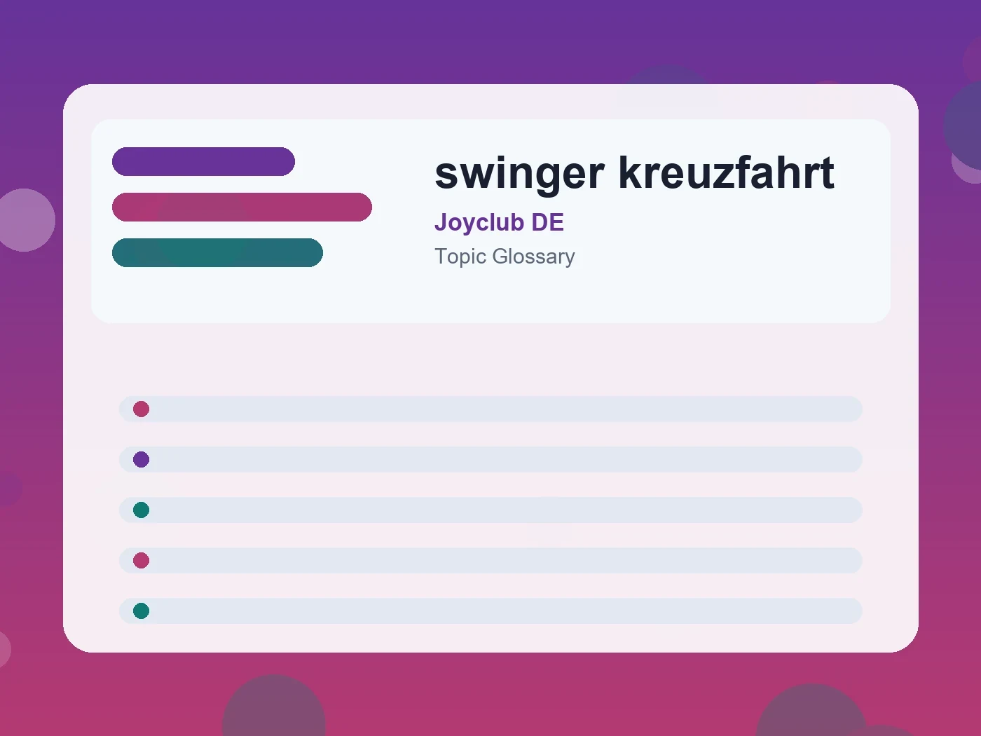 Joyclub DE swinger kreuzfahrt guide visual