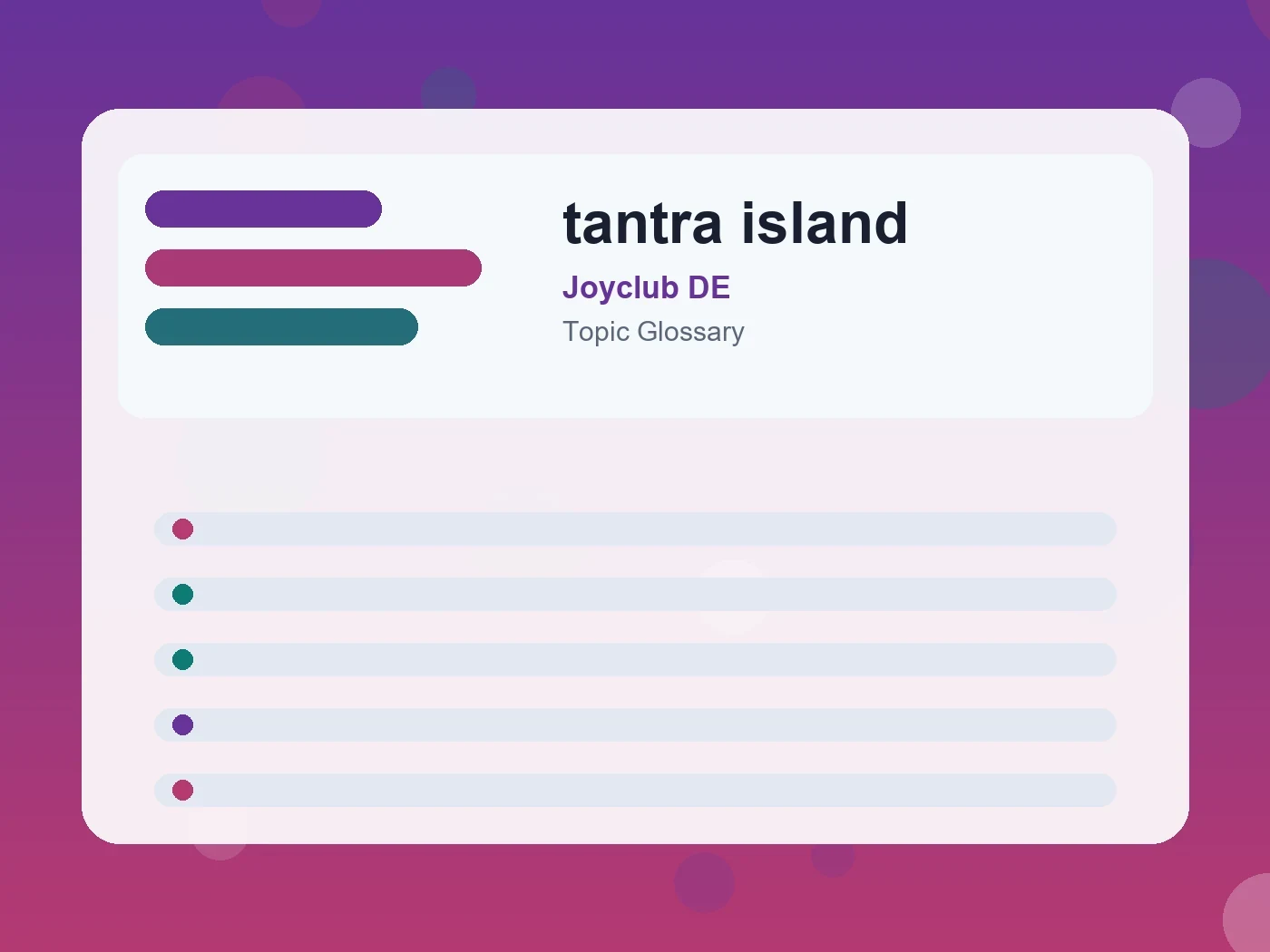Joyclub DE tantra island guide visual