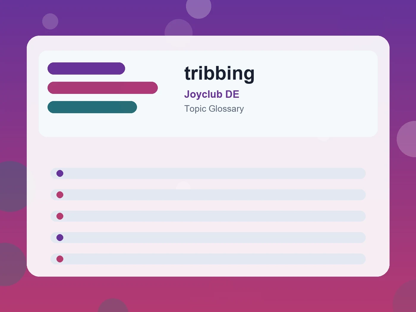 Joyclub DE tribbing guide visual