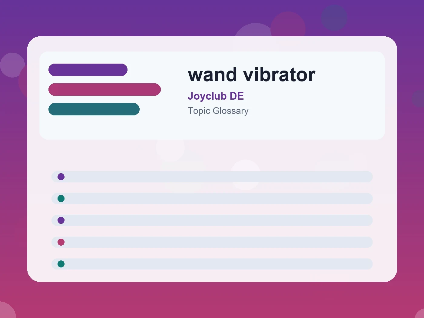 Joyclub DE wand vibrator guide visual