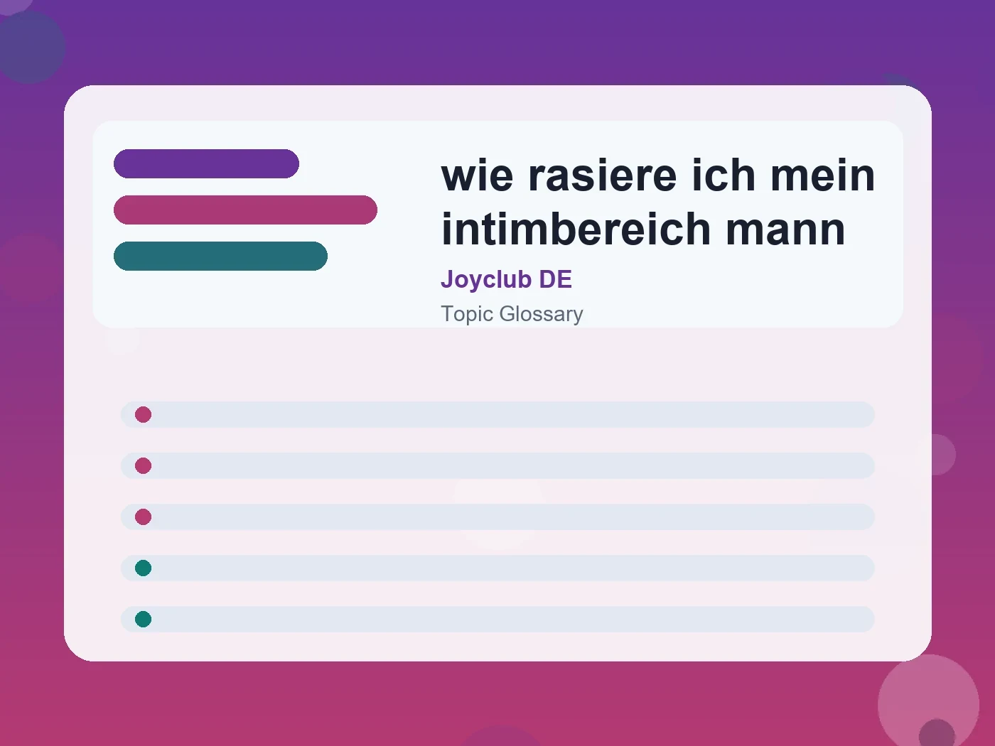 Joyclub DE wie rasiere ich mein intimbereich mann guide visual