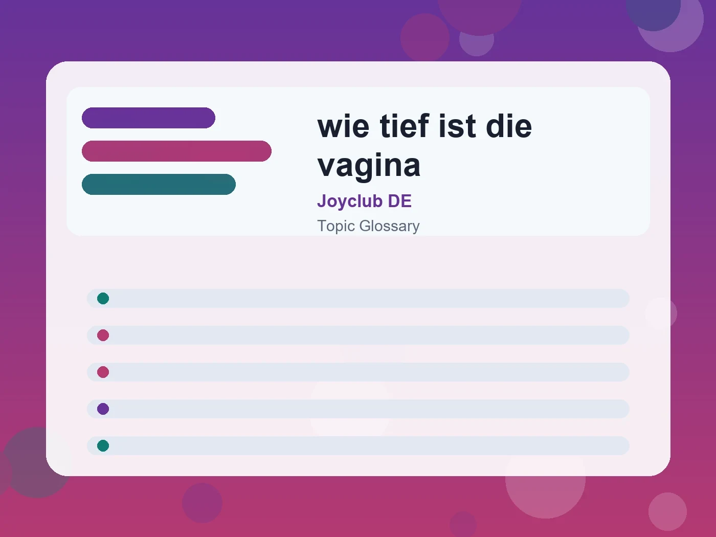 Joyclub DE wie tief ist die vagina guide visual