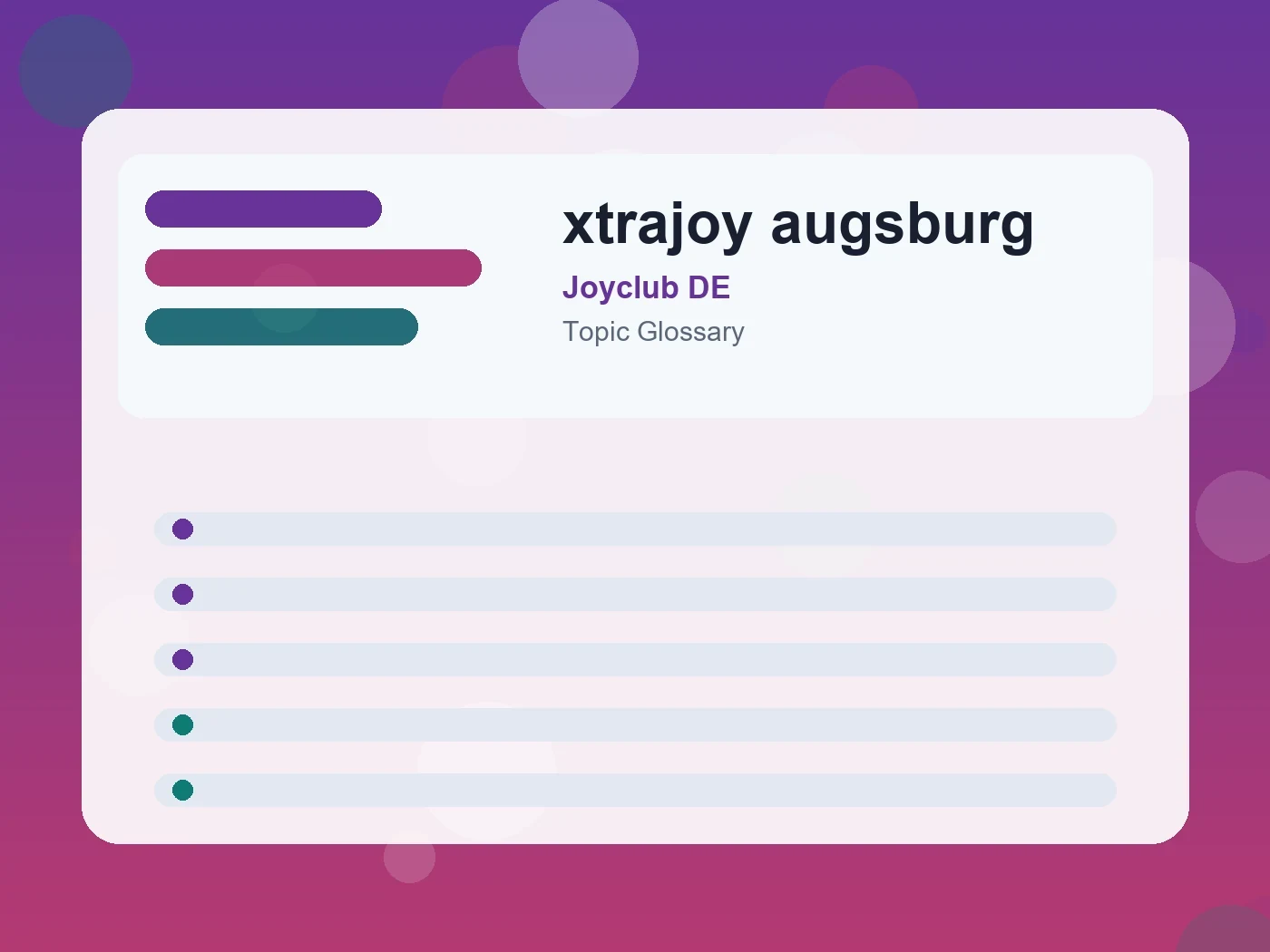 Joyclub DE xtrajoy augsburg guide visual